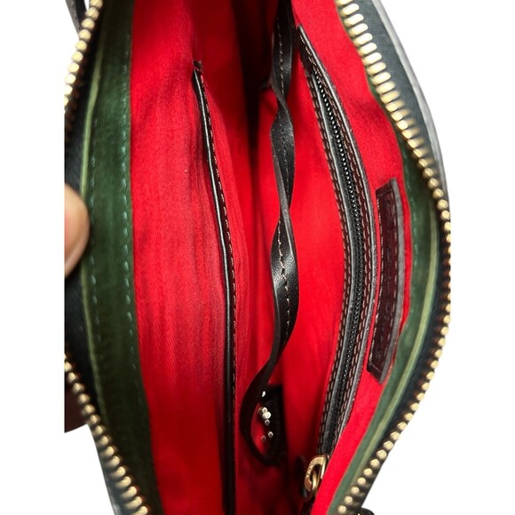 Dooney Bourke Florentine Leather Tassel Crossbody Shoulder Bag Black - Picture 3 of 10